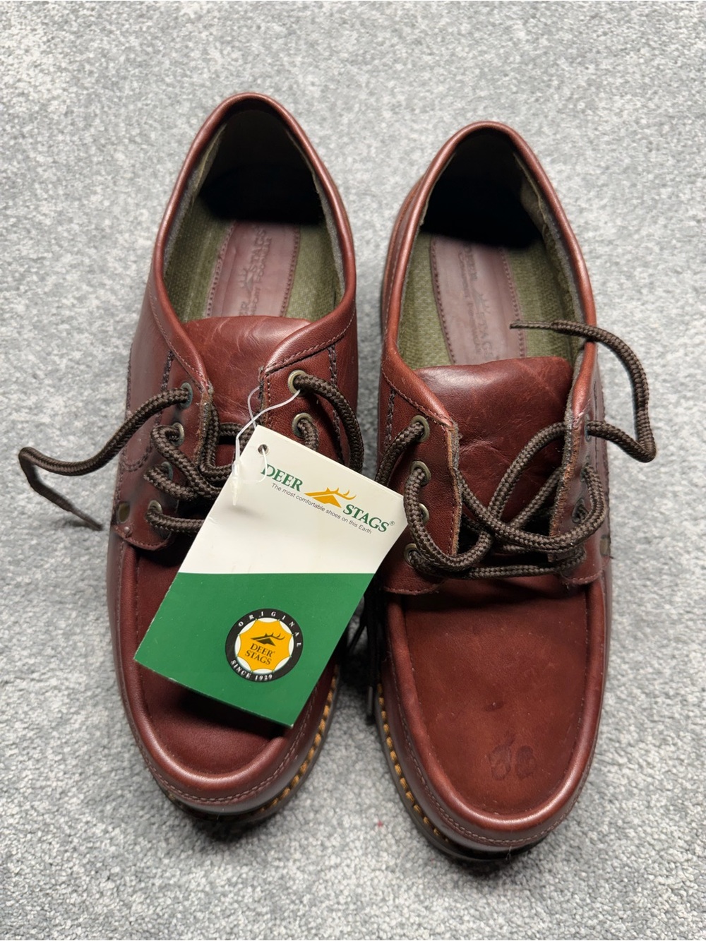 Deer Stags Men’s Brown Leather Lace-Up Shoes size 10 M